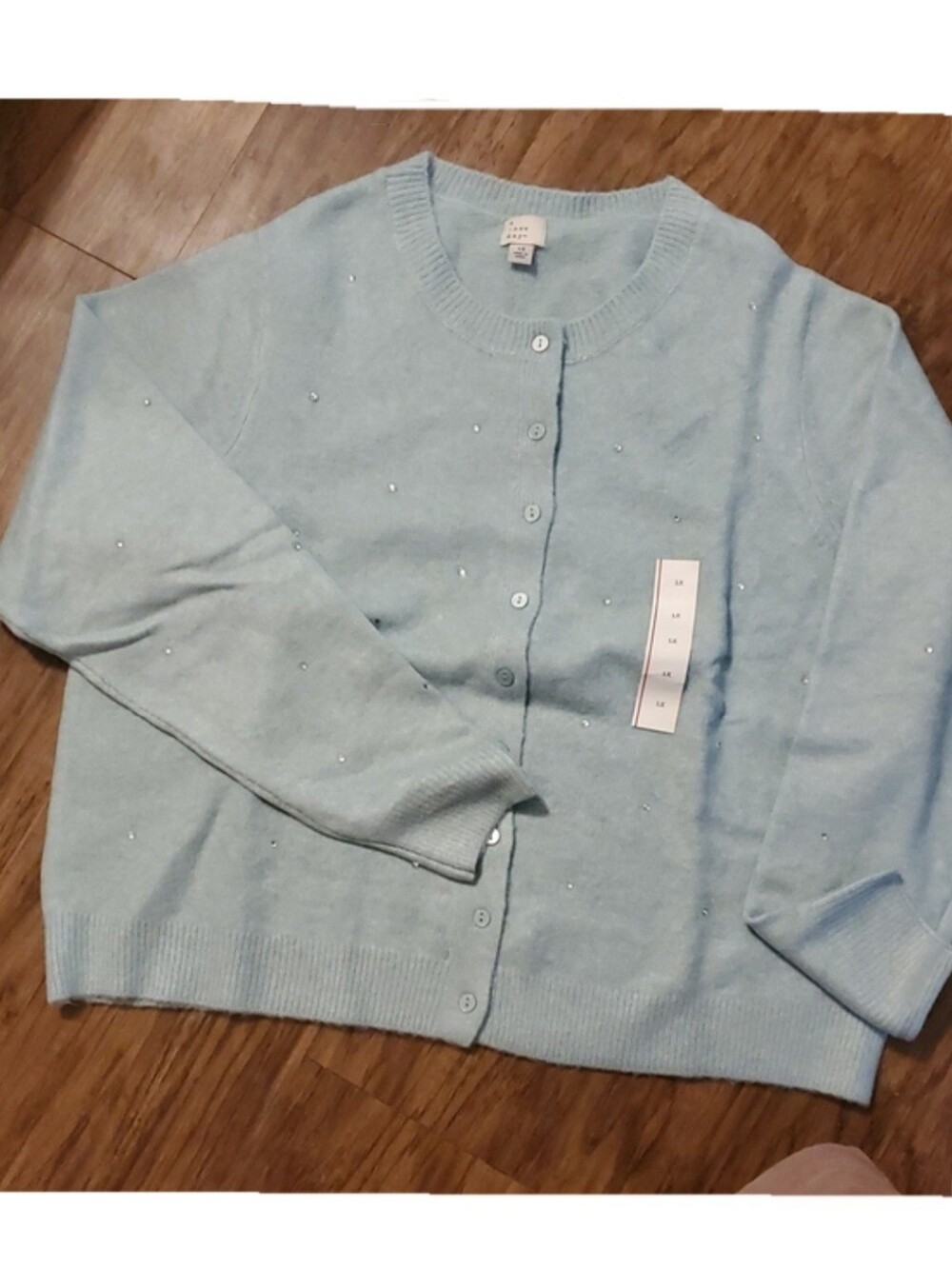 Jeweled Crewneck Cardigan